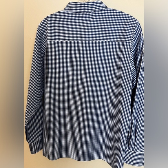 Orvis Women’s Navy/White Gingham Button Down, Wrinkle Free, Cotton/Poly; Size 6 - Picture 2 of 10